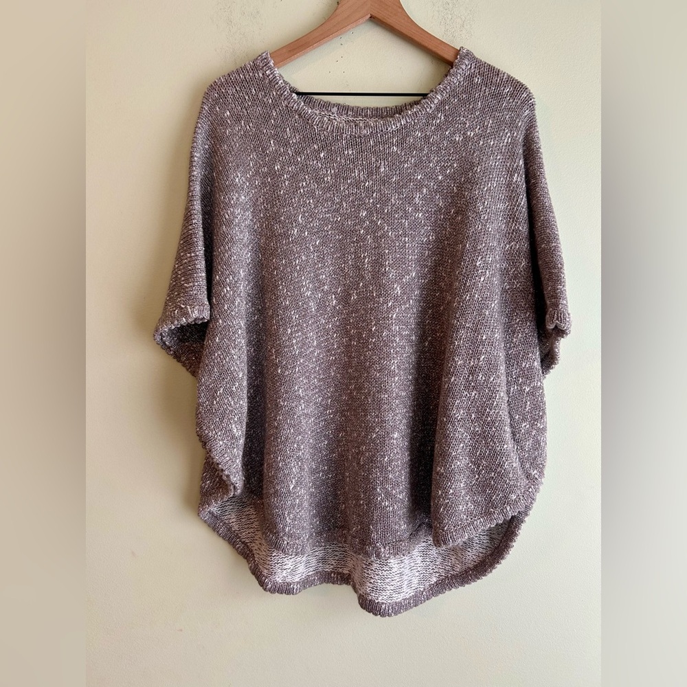 New Chico’s Metallic Sweater Cape Poncho